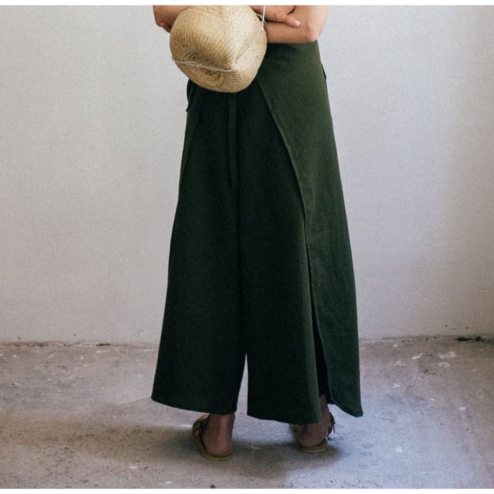 Off-White Linen Side Split Trousers - Bohemian St… - image 7